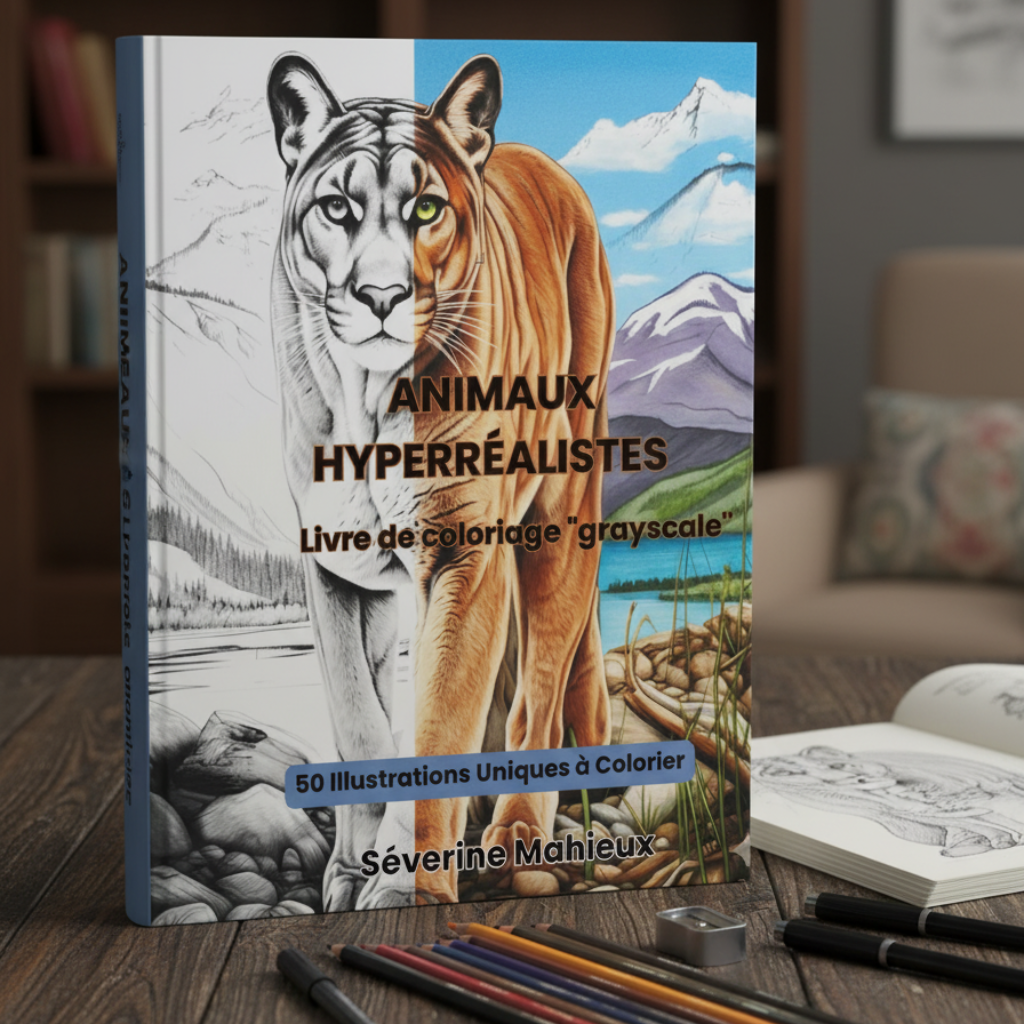 livres de coloriage séverine mahieux animaux hyperréalistes